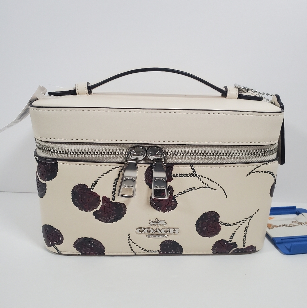 COACH Cosmetic & Make up Case w Cherry Print NWT